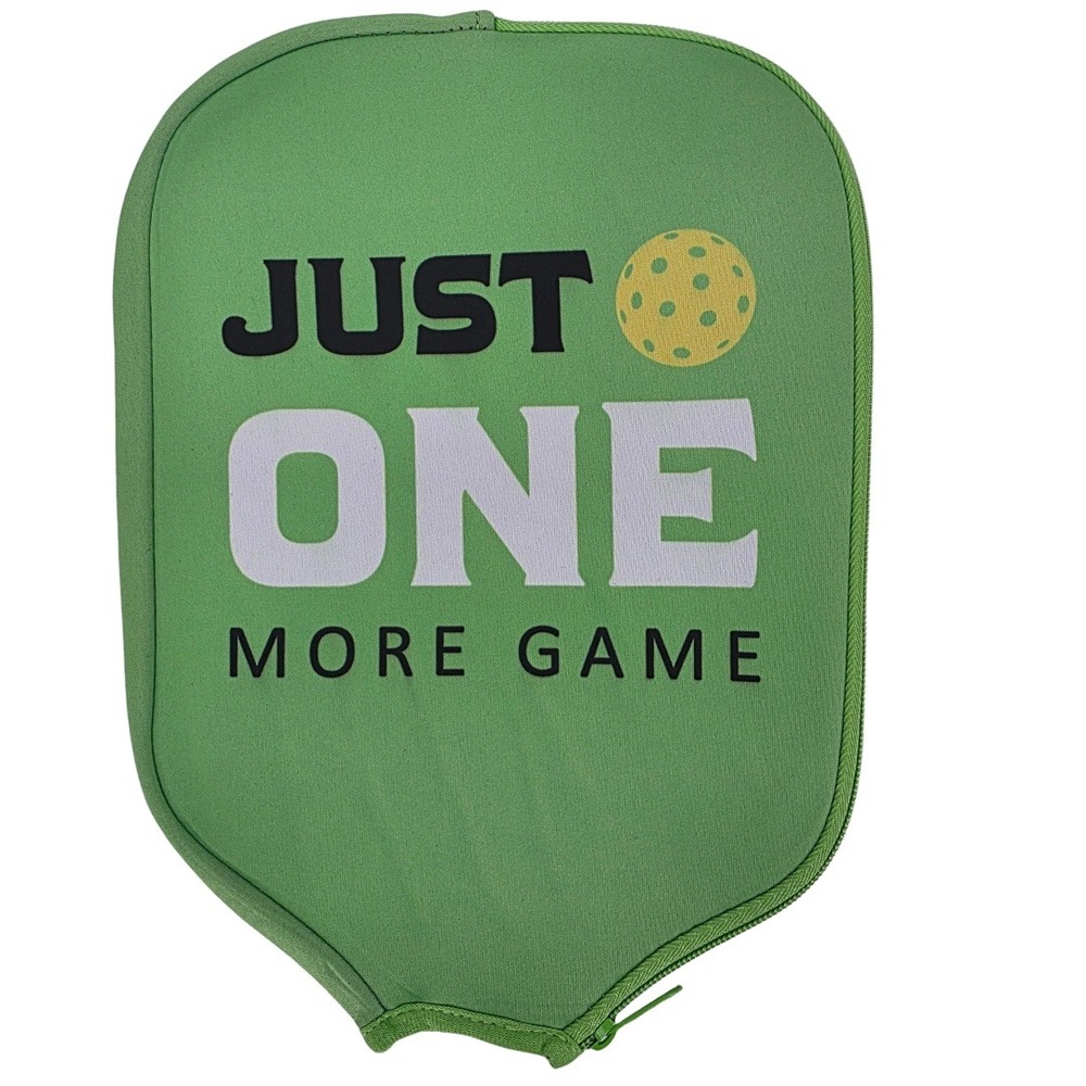Pickleball Paddle Cover Just One More Game Green Protective Case Sport Gift